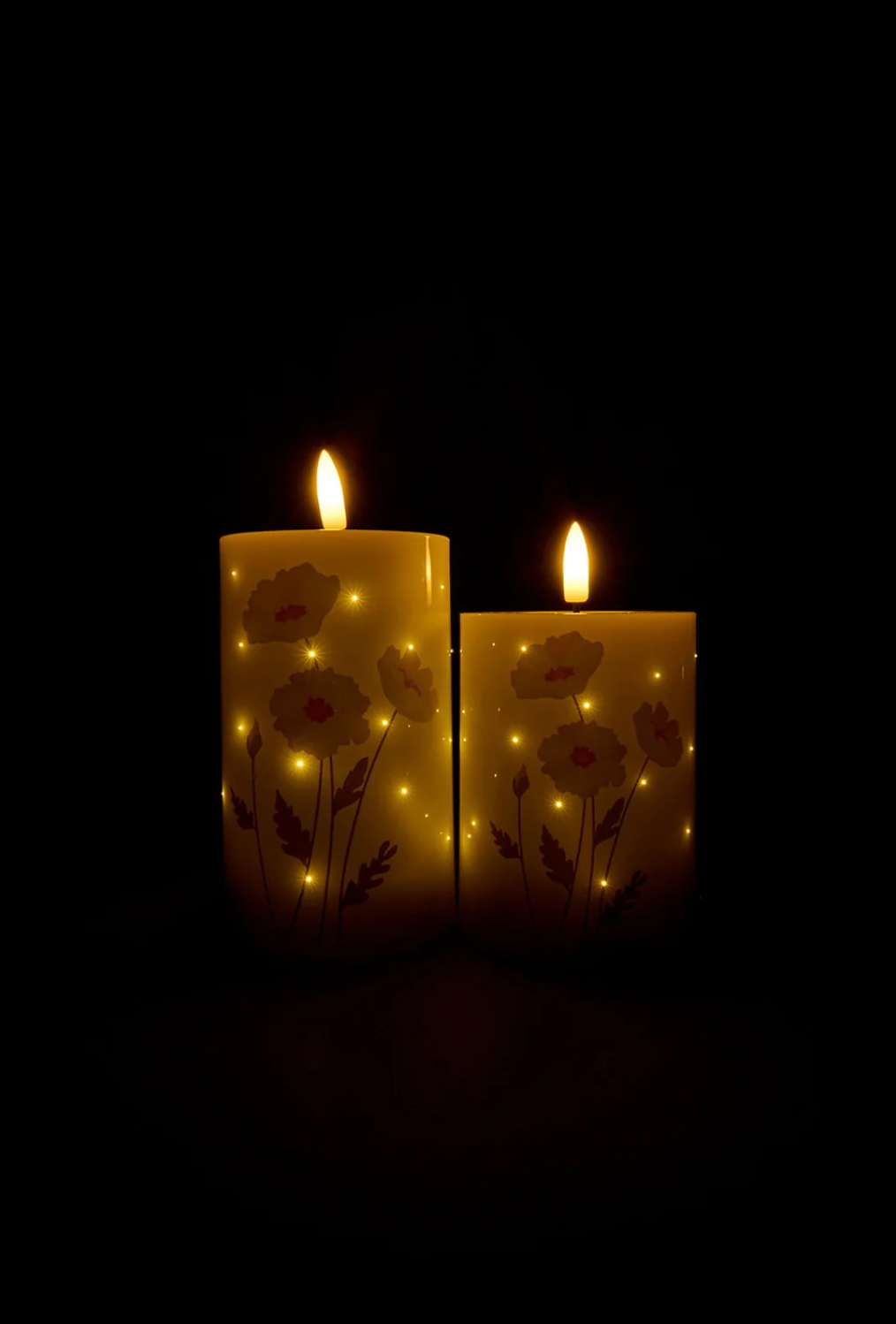 Bougies LED TWINKLE Poppy Rose  - Lot de 2