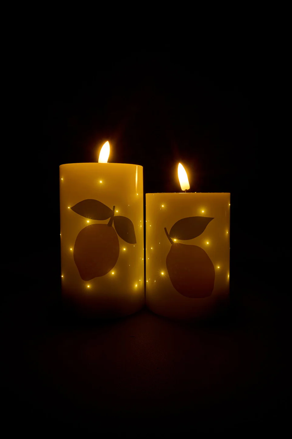 Bougies blocs LED TWINKLE Citrus - Lot de 2