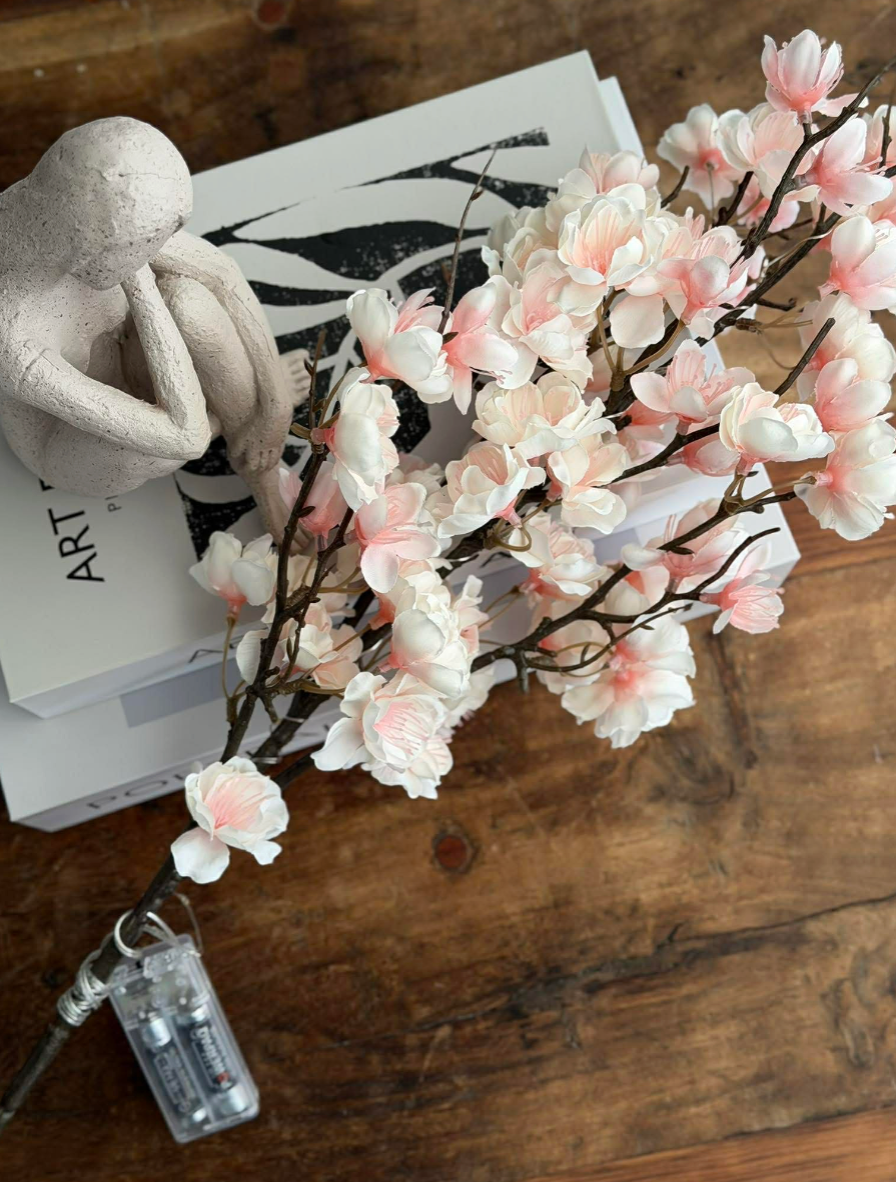 Branche de cerisier lumineuse - Rose / blanc