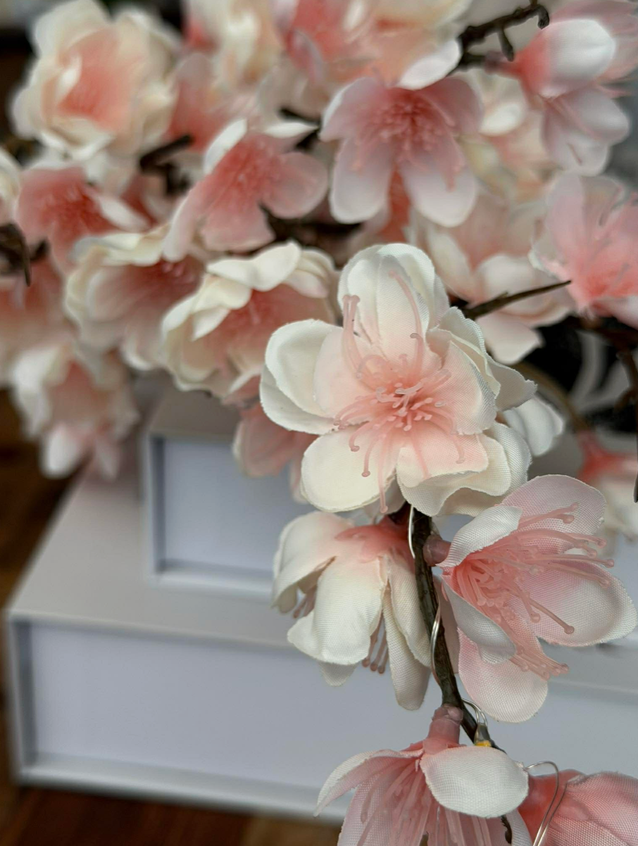 Branche de cerisier lumineuse - Rose / blanc