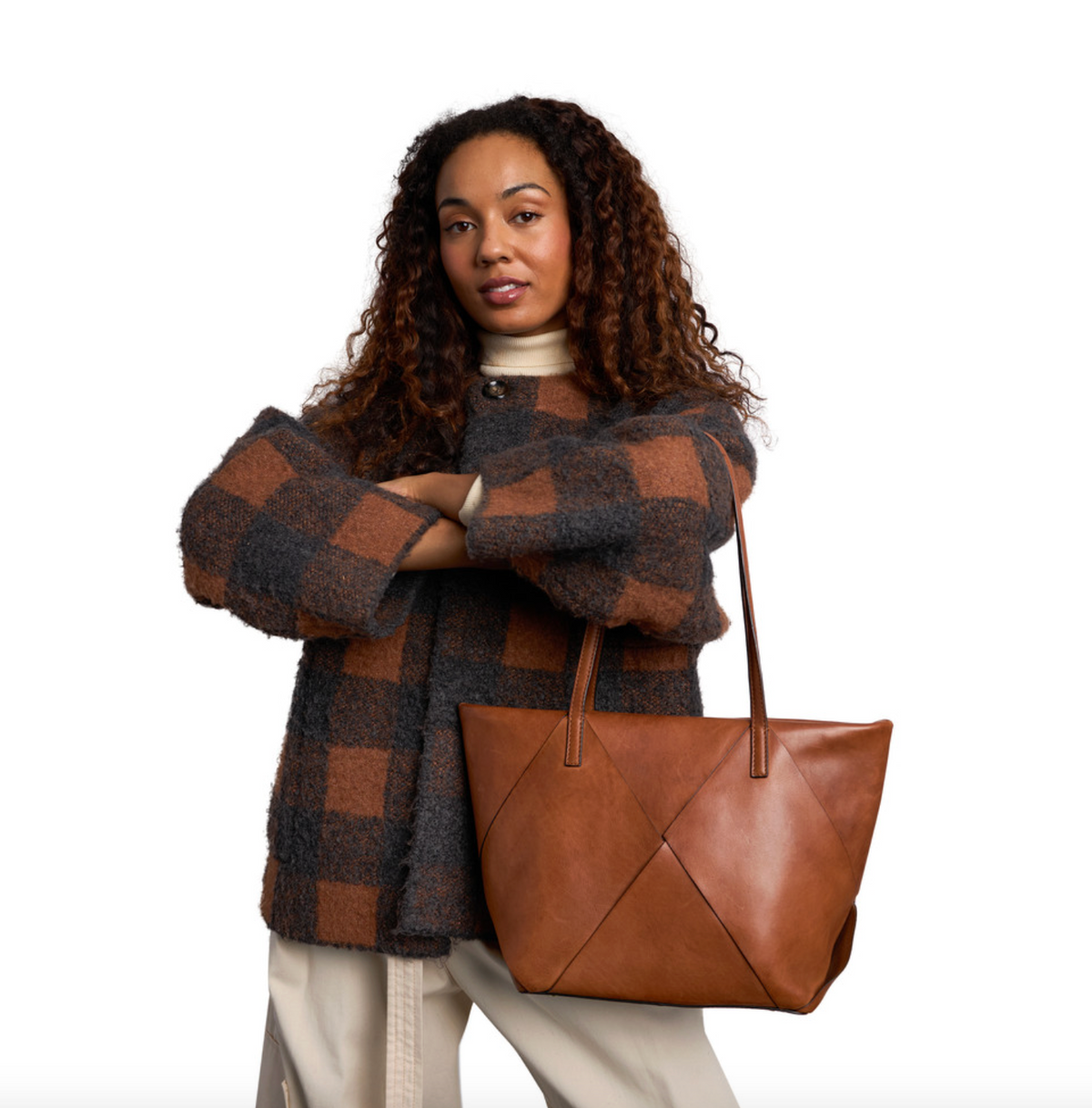 Sac bandoulière Olia cognac