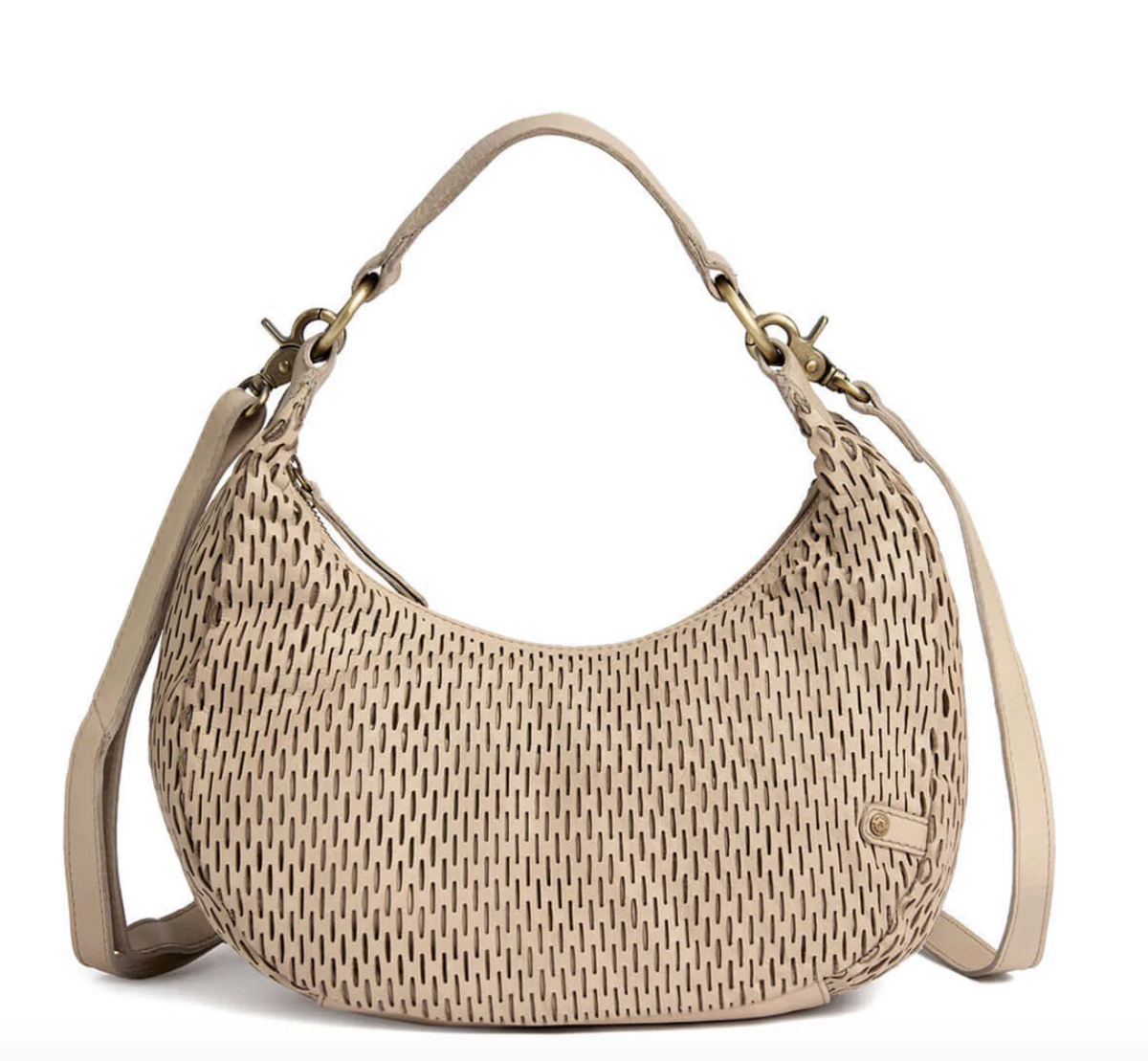 Sac crossbody à motif perforé - Sable