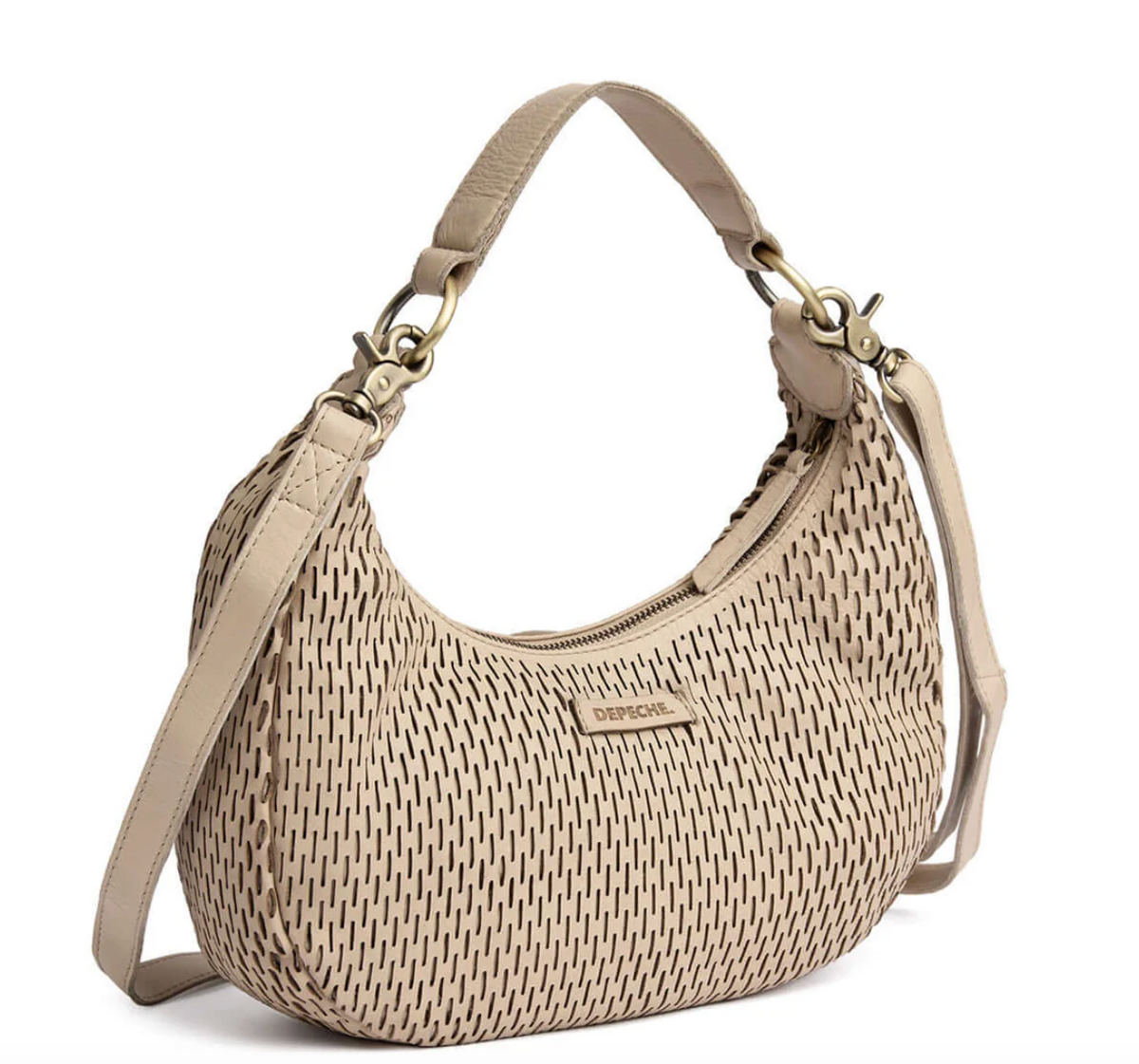 Sac crossbody à motif perforé - Sable