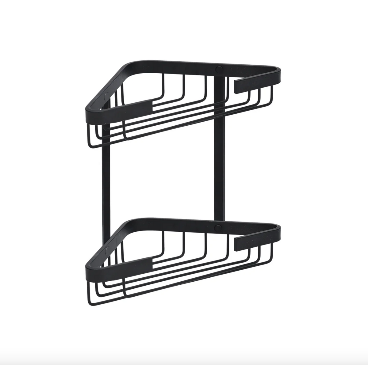 Étagère d'angle double pour salle de bain - Aluminium noir