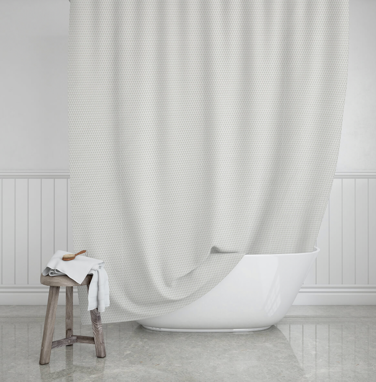 Rideau de douche Camellia blanc - 180x200