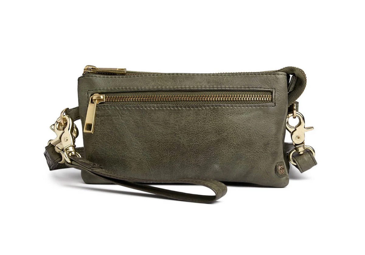 Clutch / sac en cuir - Vert kaki