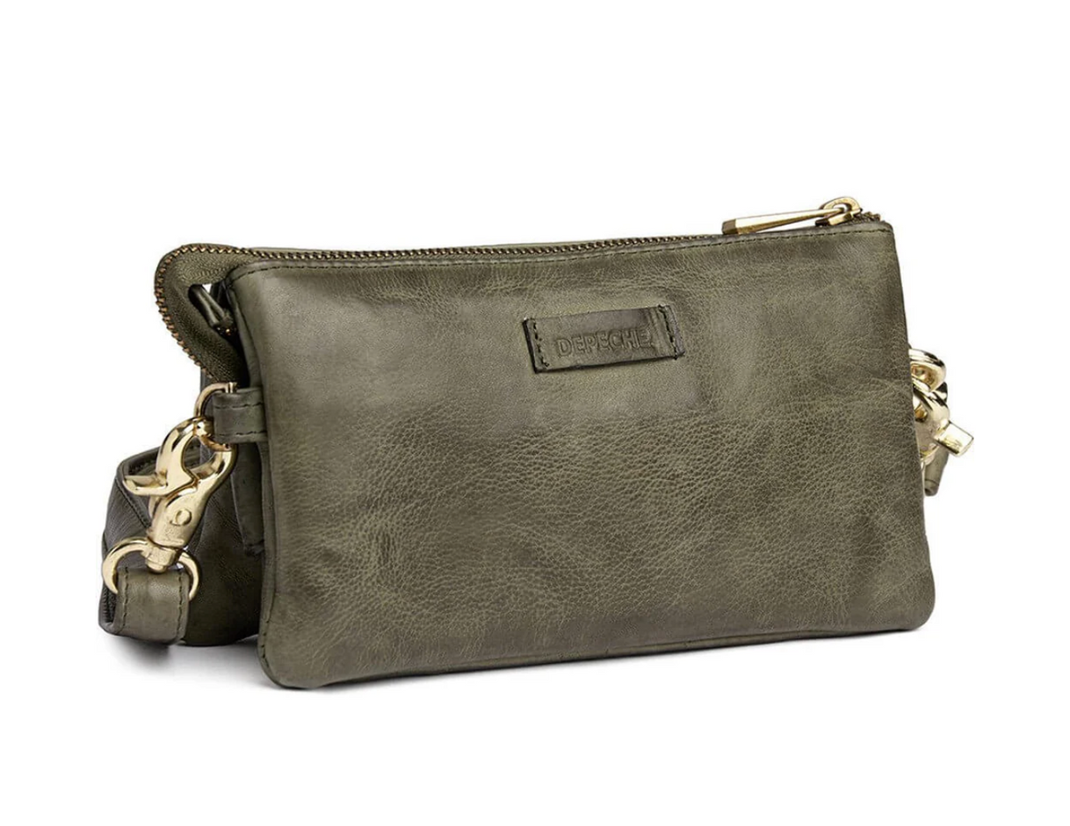 Clutch / sac en cuir - Vert kaki