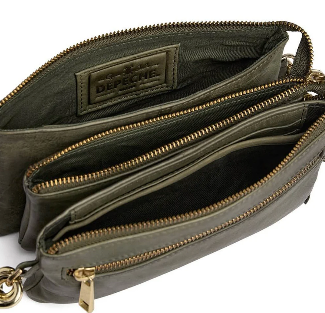 Clutch / sac en cuir - Vert kaki