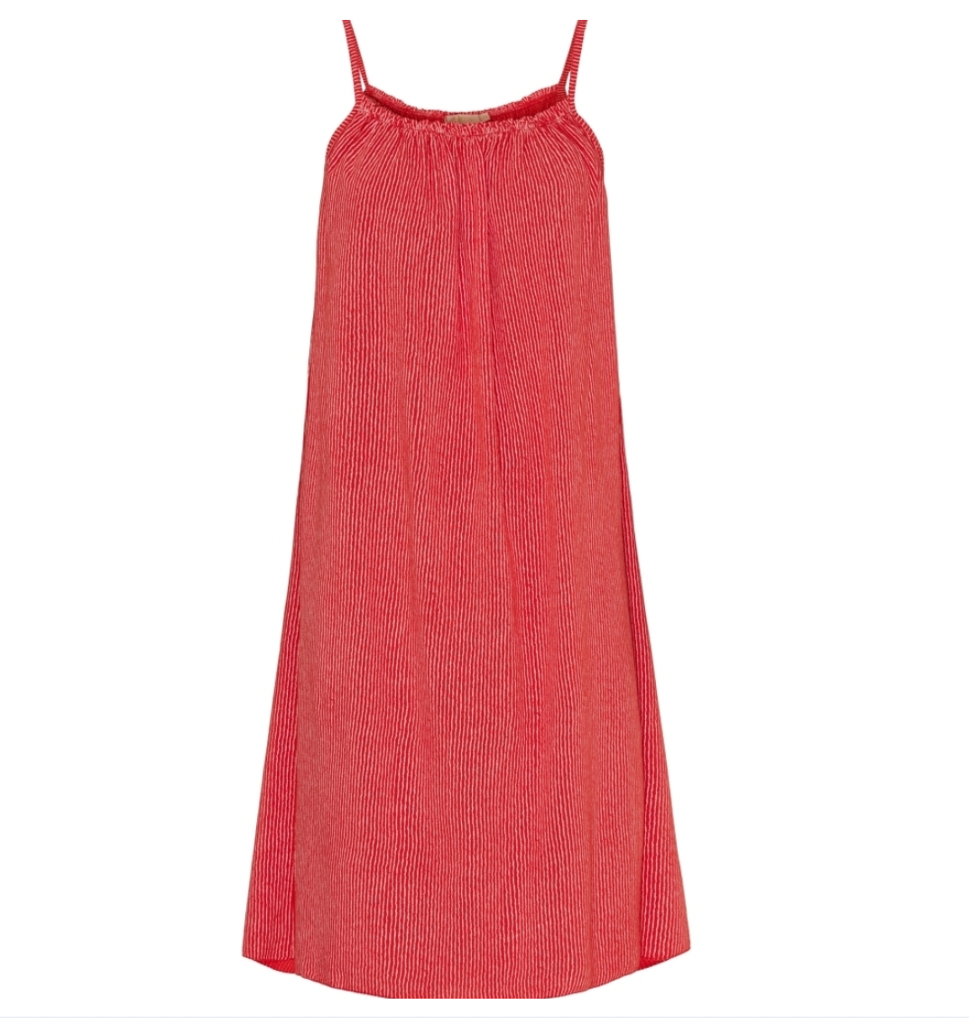 Robe Carmen – Rouge à rayures