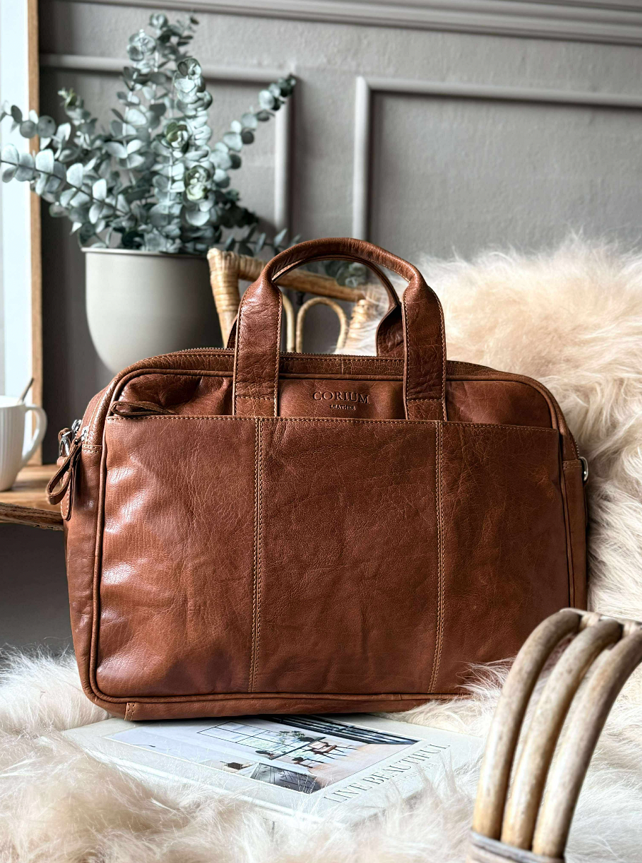 Sac ordinateur BELLO - Cognac