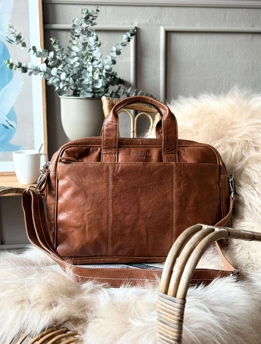 Sac ordinateur BELLO - Cognac