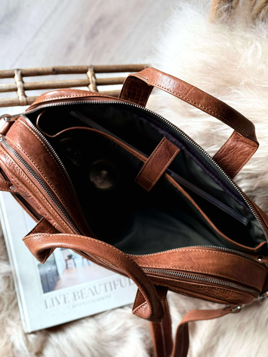 Sac ordinateur BELLO - Cognac