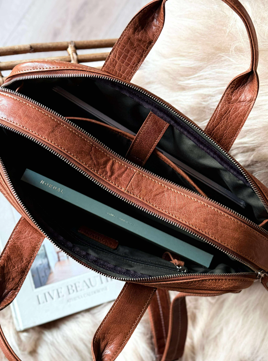 Sac ordinateur BELLO - Cognac