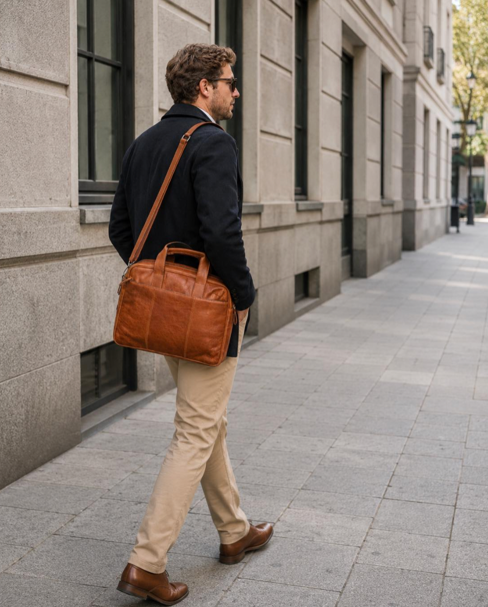 Sac ordinateur BELLO - Cognac