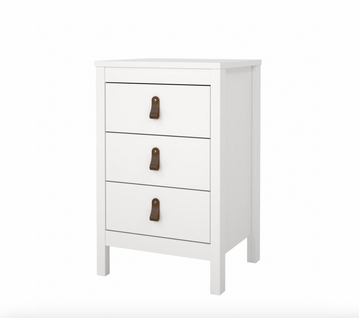 Table de chevet Madrid avec 3 tiroirs - White