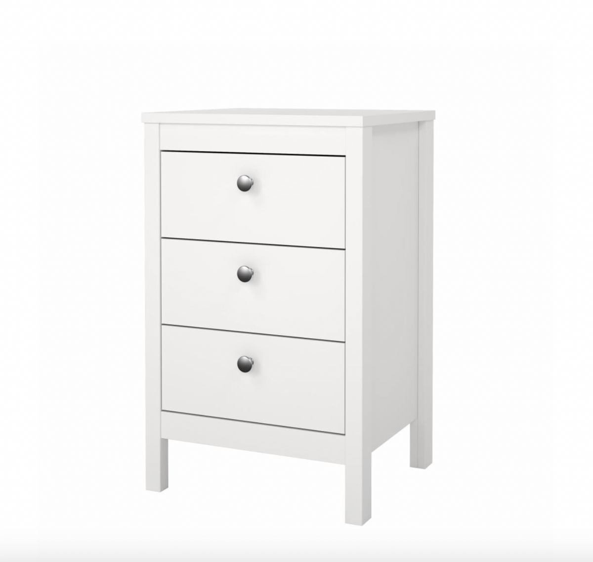 Table de chevet Madrid avec 3 tiroirs - White
