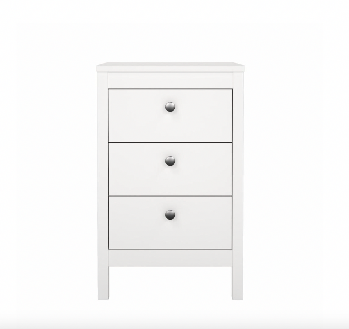 Table de chevet Madrid avec 3 tiroirs - White