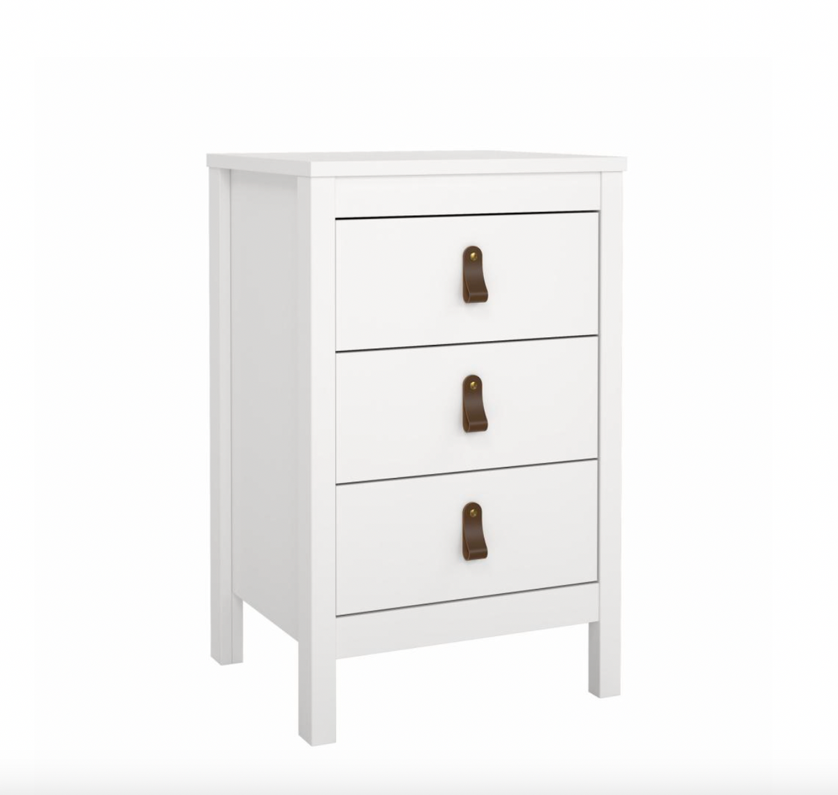 Table de chevet Madrid avec 3 tiroirs - White