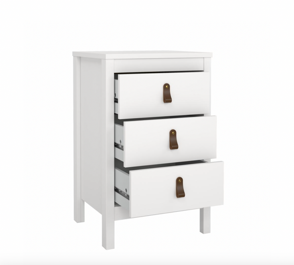 Table de chevet Madrid avec 3 tiroirs - White