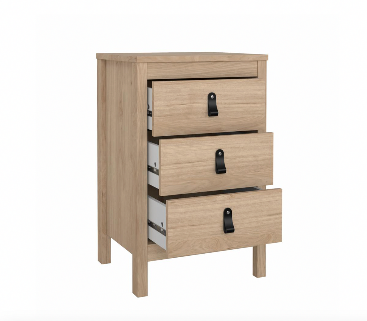 Table de chevet Madrid avec 3 tiroirs - Jackson Hickory