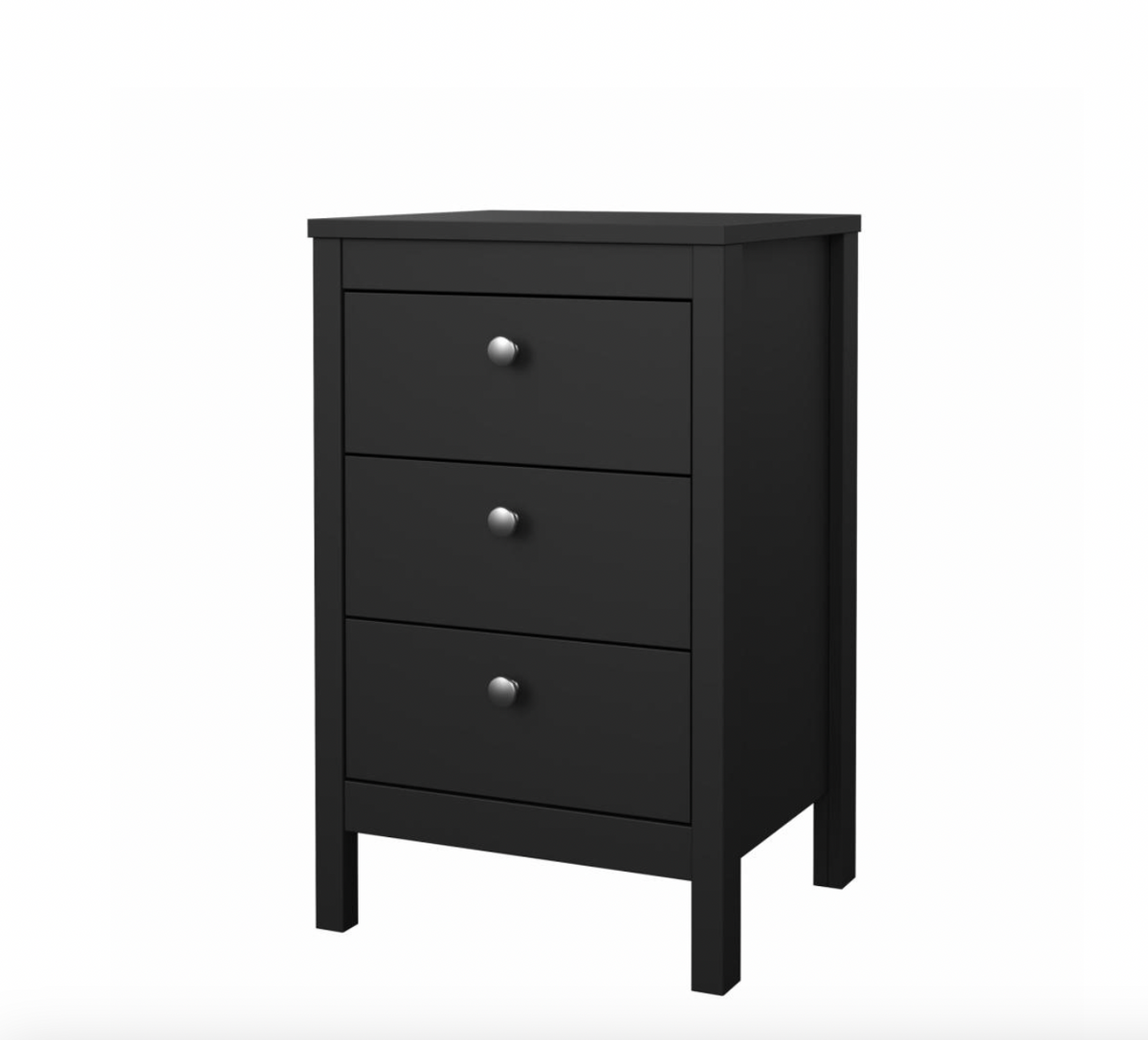 Table de chevet Madrid avec 3 tiroirs - Black