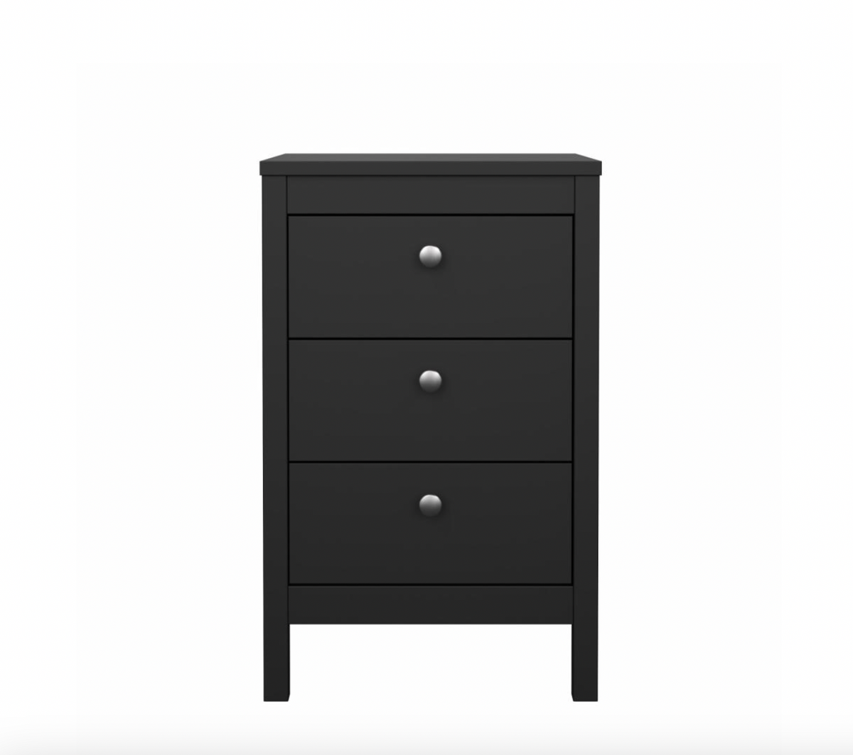 Table de chevet Madrid avec 3 tiroirs - Black