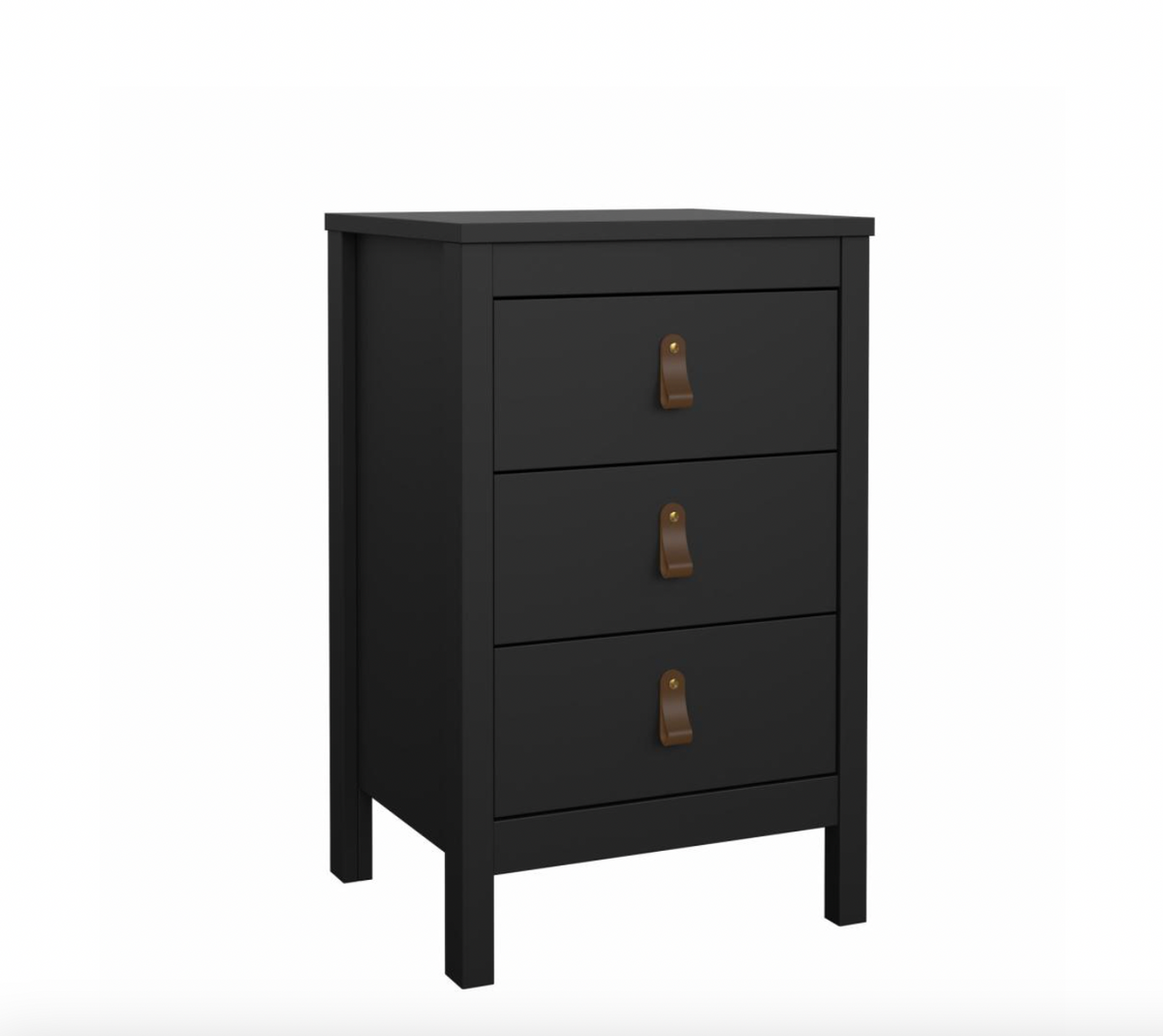 Table de chevet Madrid avec 3 tiroirs - Black