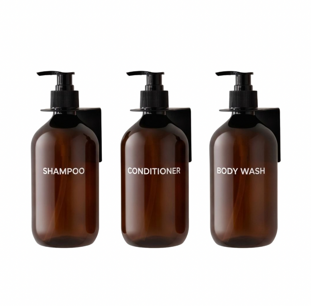 Ensemble de distributeurs de savon - 3 flacons avec support