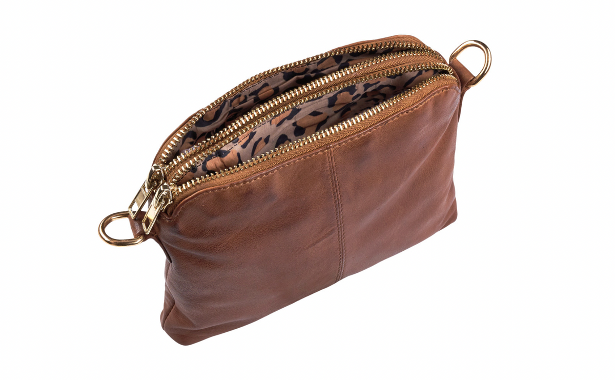 Pochette crossbody ALICE cognac foncé