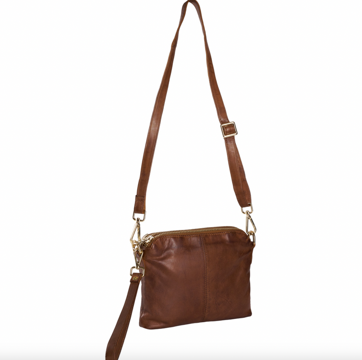 Pochette crossbody ALICE cognac foncé