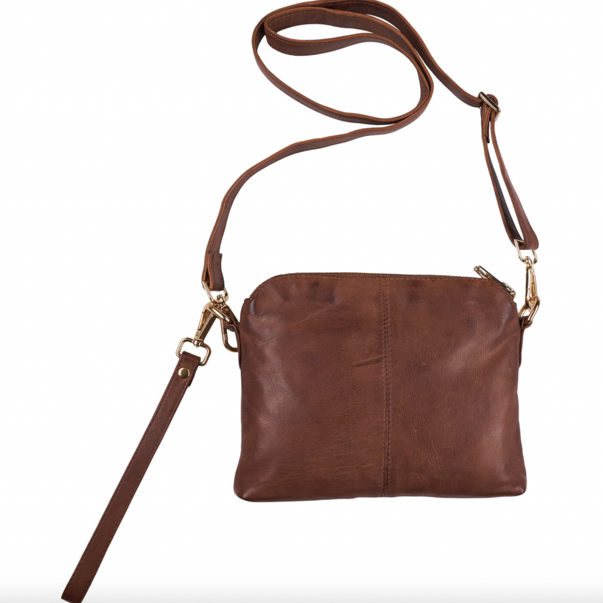 Pochette crossbody ALICE cognac foncé