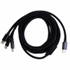 Câble de charge USB-C 3-en-1 en nylon de 2 mètres Noir