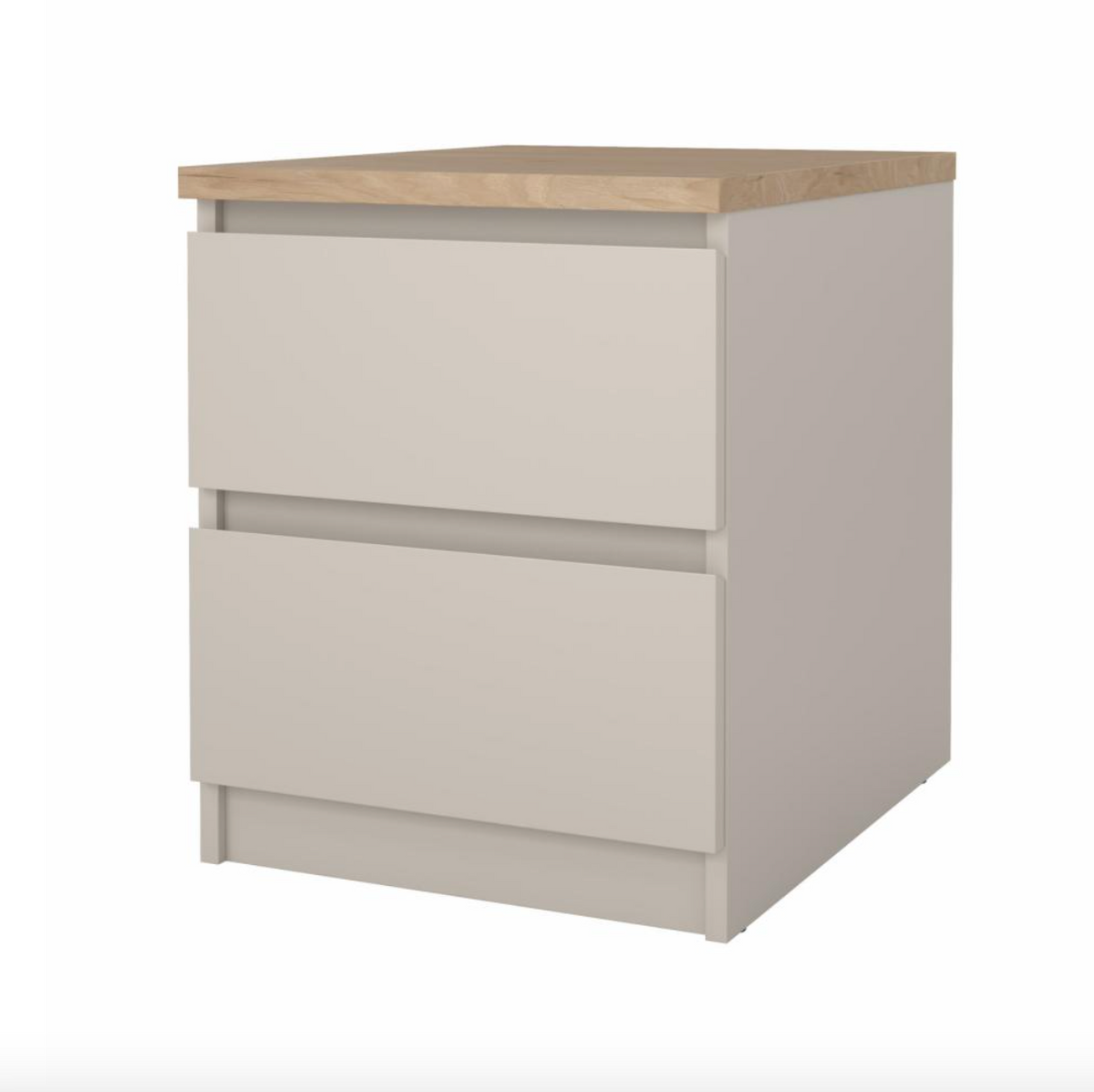 Table de chevet - Hickory / cashmere à 2 tiroirs