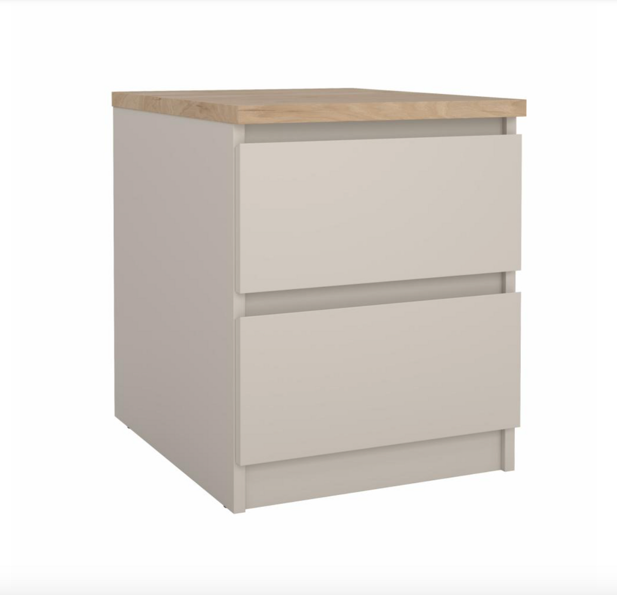 Table de chevet - Hickory / cashmere à 2 tiroirs