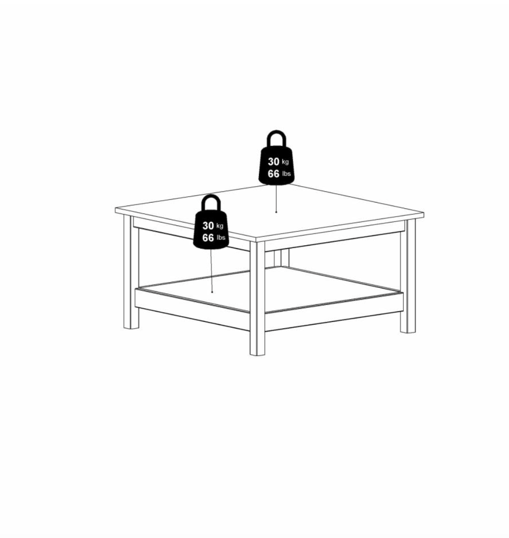 Table basse avec étagère - Noir