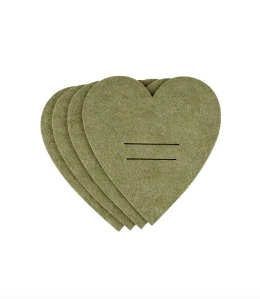 Cœurs de Noël pour décoration de table - Vert 4 pcs