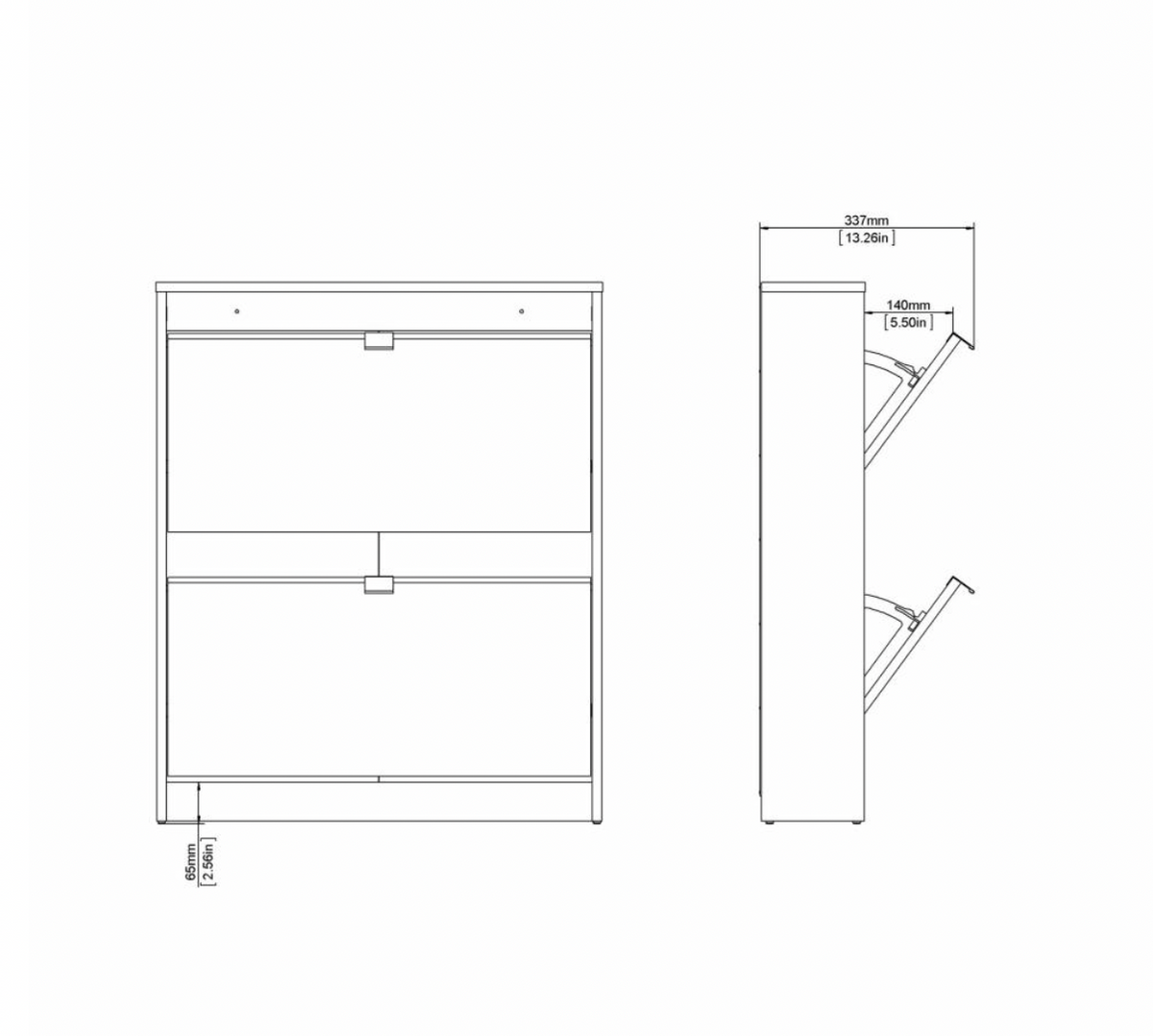Armoire à chaussures à 2 compartiments - White