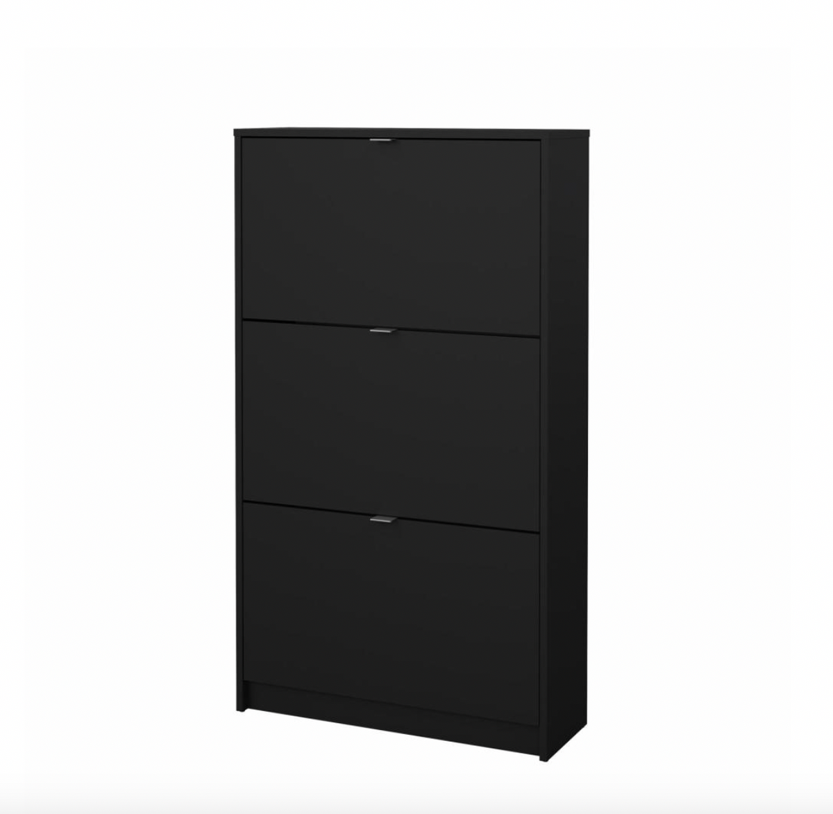 Armoire à chaussures avec 3 portes abattantes et 2 étagères - Black