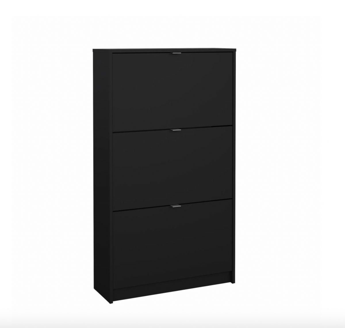 Armoire à chaussures avec 3 portes abattantes et 2 étagères - Black
