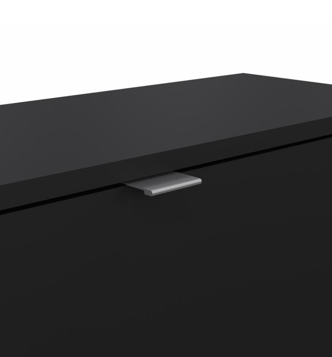 Armoire à chaussures avec 3 portes abattantes et 2 étagères - Black