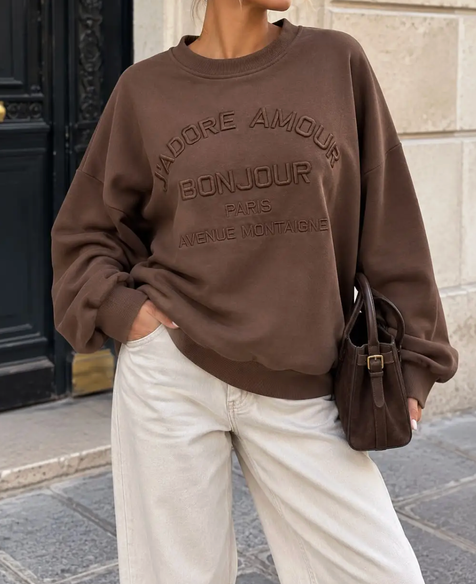 Sweat BONJOUR marron