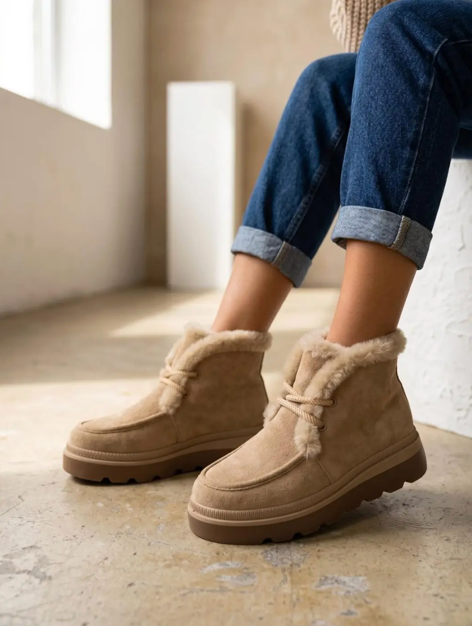 Bottines chelsea winter kaki/beige