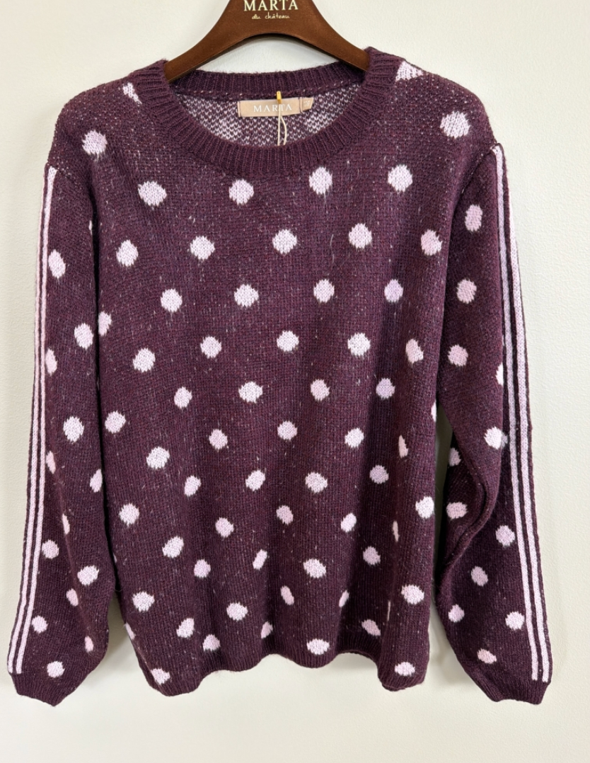 Pull Bellora - Bordeaux/Rose – tricot ample