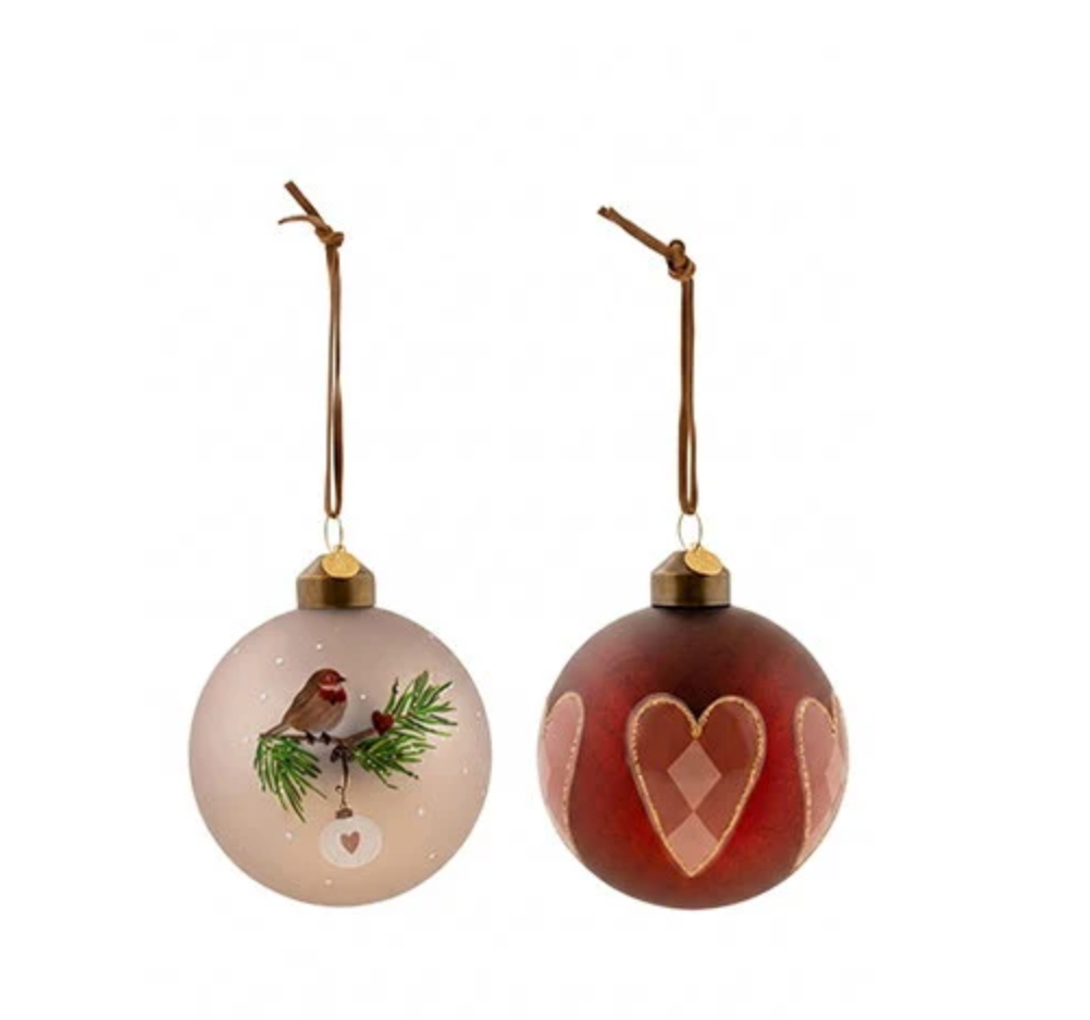 Boules de Noël - Lot de 2 pièces, Verre