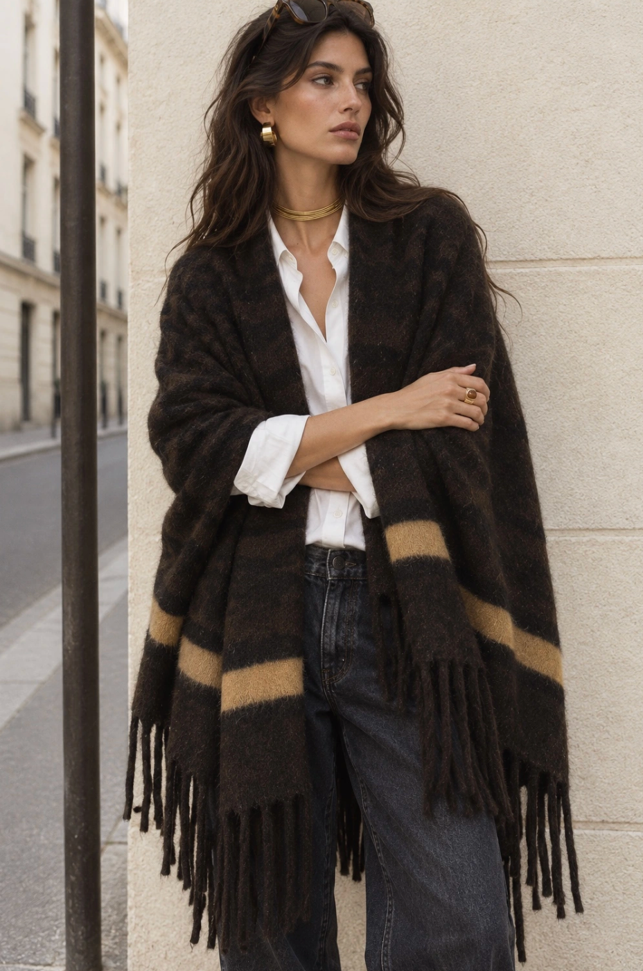 Poncho brown – poncho brun en laine feutrée