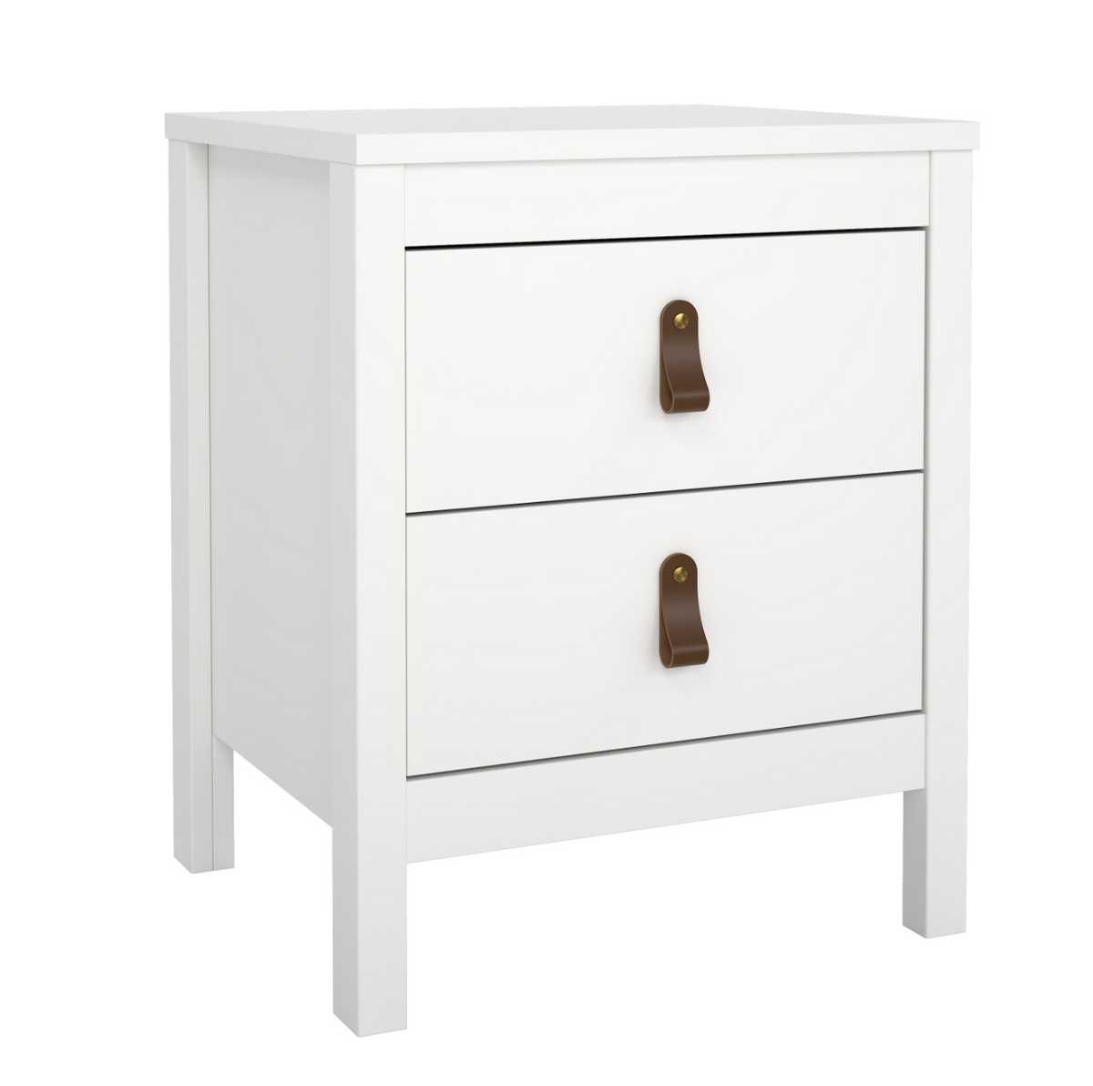 Table de chevet Madrid avec 2 tiroirs - Blanc