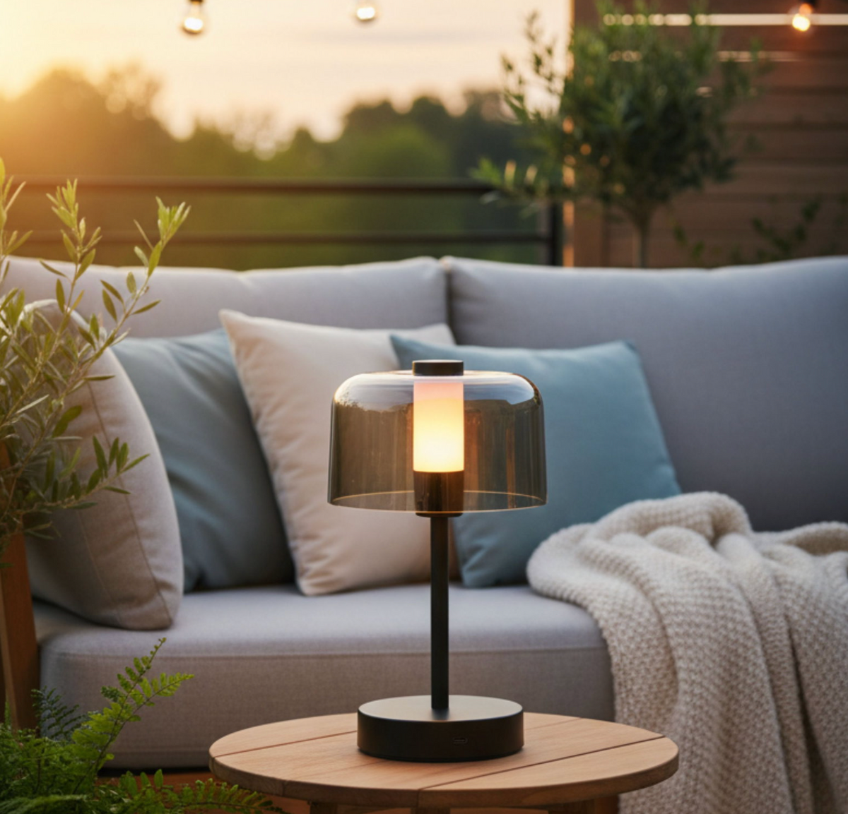 Lampe de table rechargeable – noire