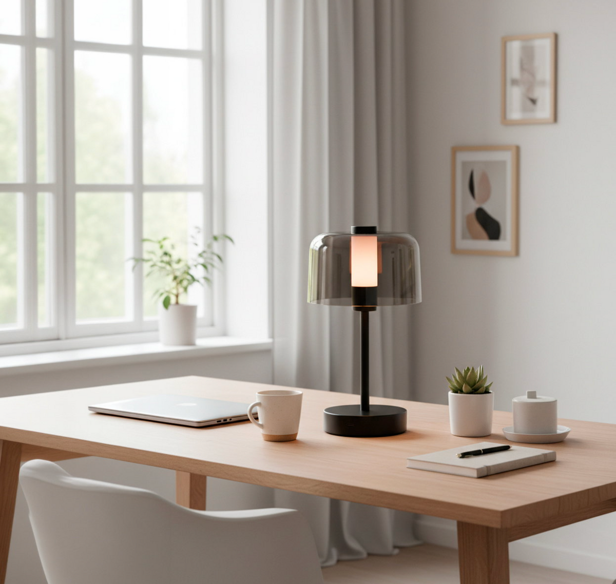 Lampe de table rechargeable – noire