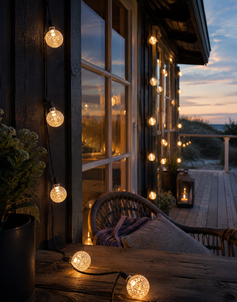 Guirlande lumineuse Bella avec panneaux solaires - 50 LED