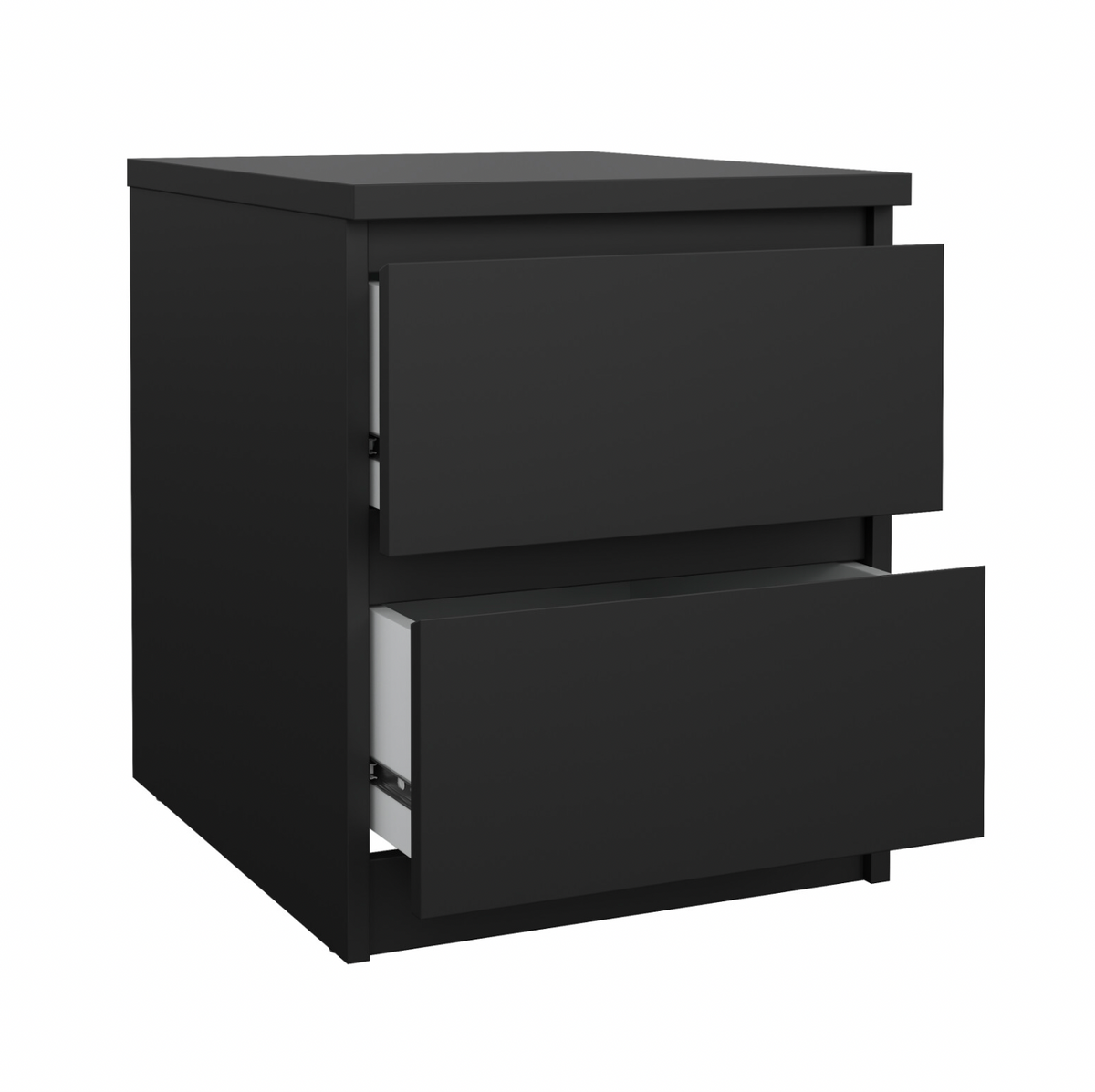 Table de chevet - Black 2 tiroirs en noir
